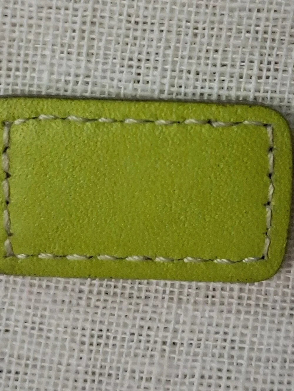 COACH Vintage Lime Green Leather Hangtag, Keyring, Replacement 1.5